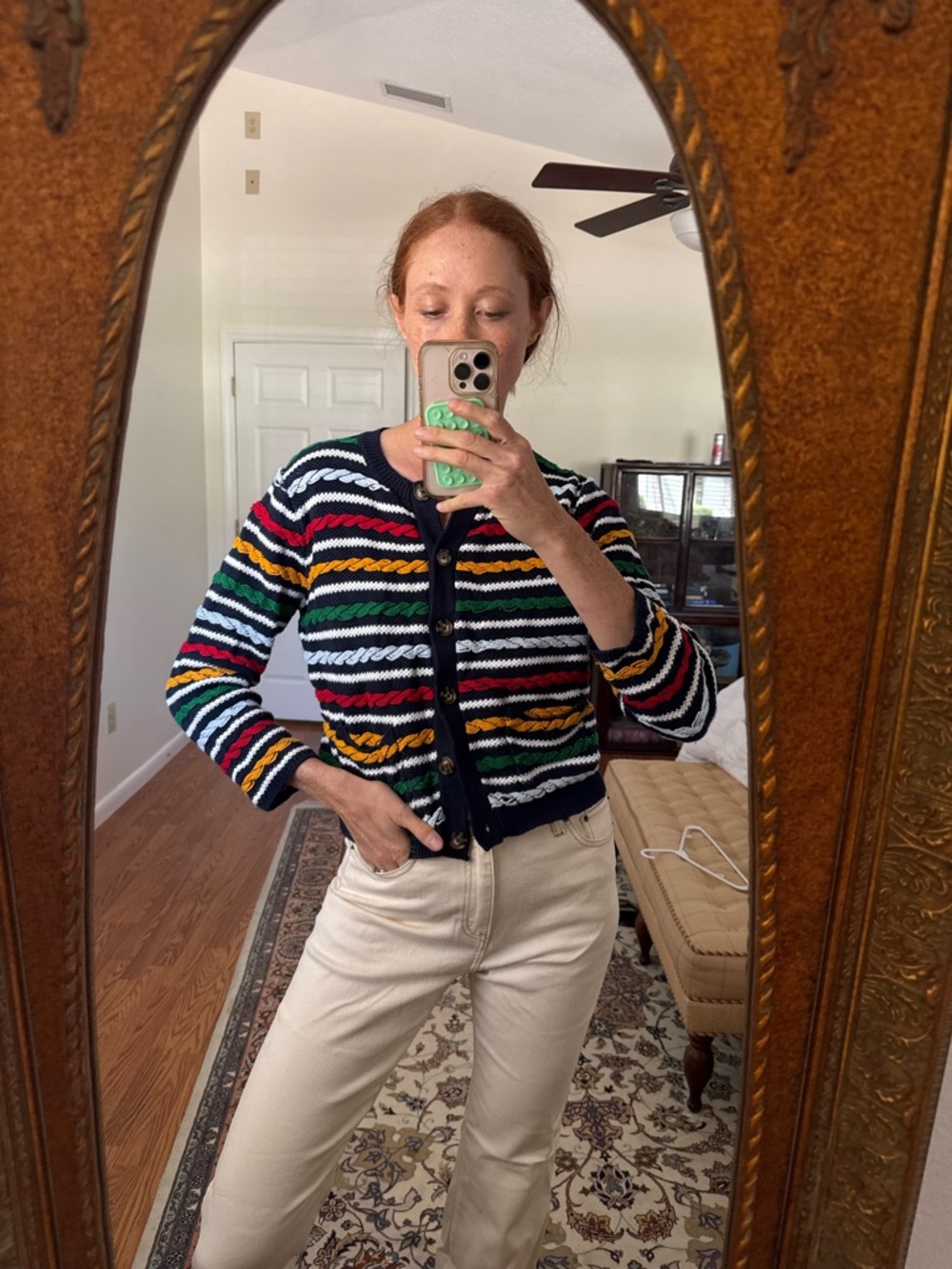 La Ligne X Target Striped Multicolor Cableknit Cardigan Sweater